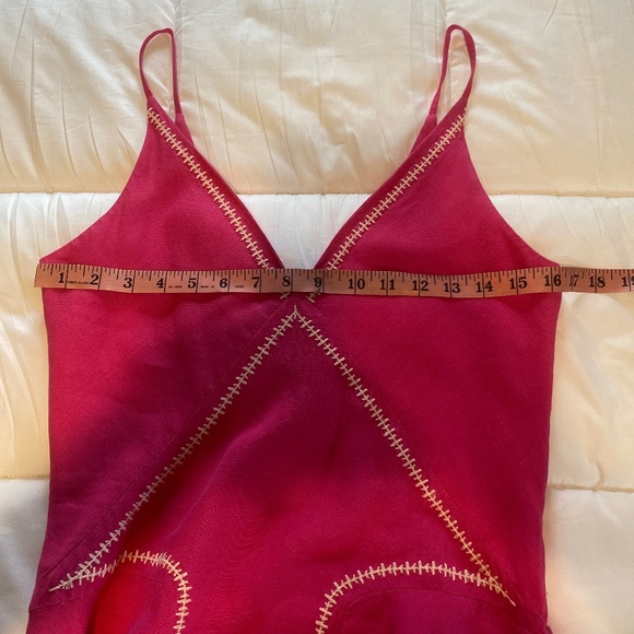 Esteban Cortazar Collective Pink Ruffle Accents Mid-Calf length Luxury Dress S - Picture 13 of 14